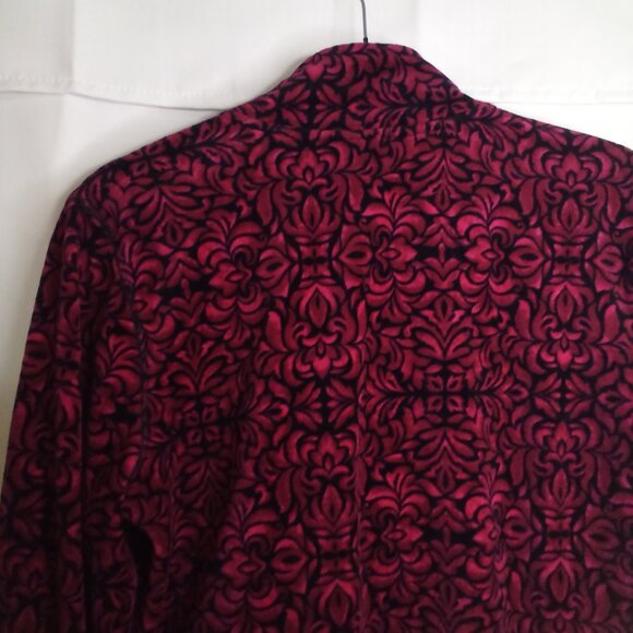 Kim Rogers Jacket Women S Full Zip Velvet Pattern Pink Black - Picture 14 of 16